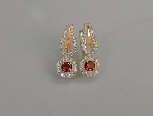 Серебряные серьги с золотыми пластинами 135с