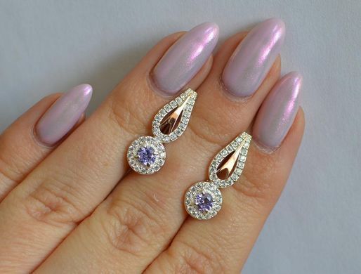 Серебряные серьги с золотыми пластинами 135с