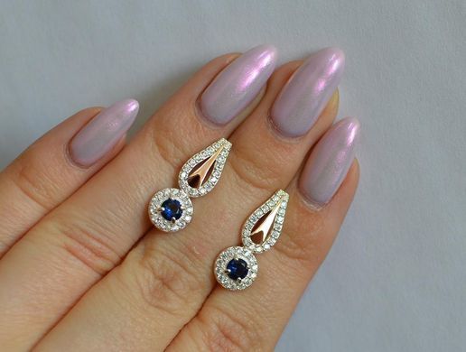 Серебряные серьги с золотыми пластинами 135с