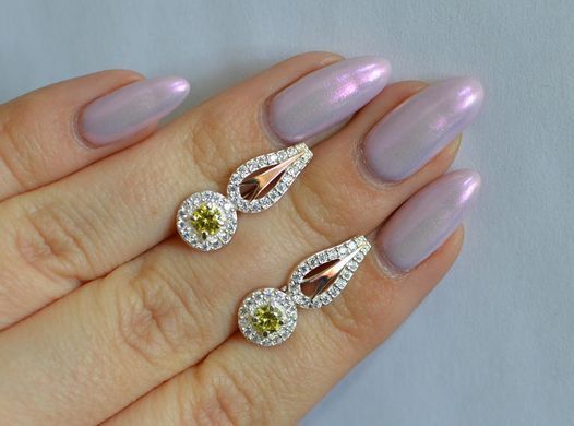 Серебряные серьги с золотыми пластинами 135с