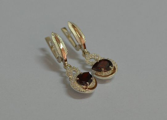 Серебряные серьги с золотыми вставками 160с