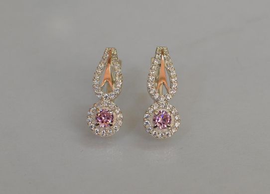 Серебряные серьги с золотыми пластинами 135с