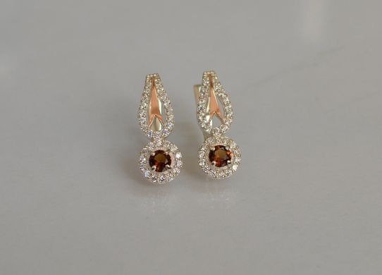 Серебряные серьги с золотыми пластинами 135с