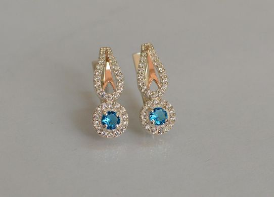 Серебряные серьги с золотыми пластинами 135с