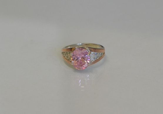 Серебряное кольцо с золотыми пластинами 054к 17.5