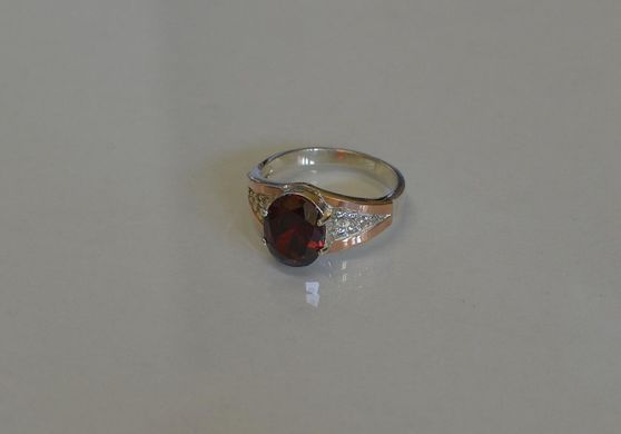 Серебряное кольцо с золотыми пластинами 054к 17.5