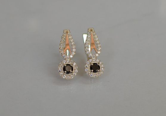 Серебряные серьги с золотыми пластинами 135с