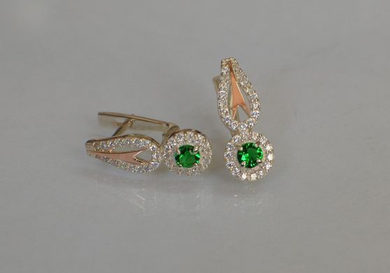 Серебряные серьги с золотыми пластинами 135с