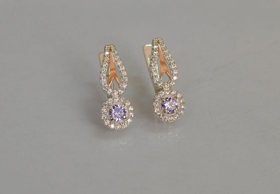 Серебряные серьги с золотыми пластинами 135с