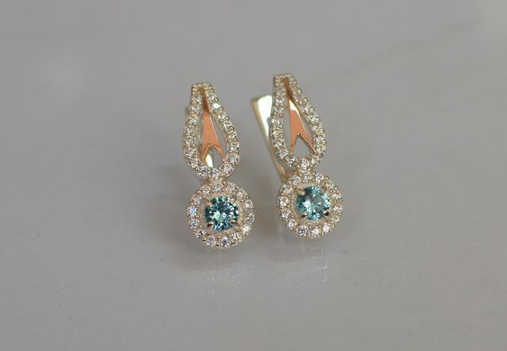 Серебряные серьги с золотыми пластинами 135с