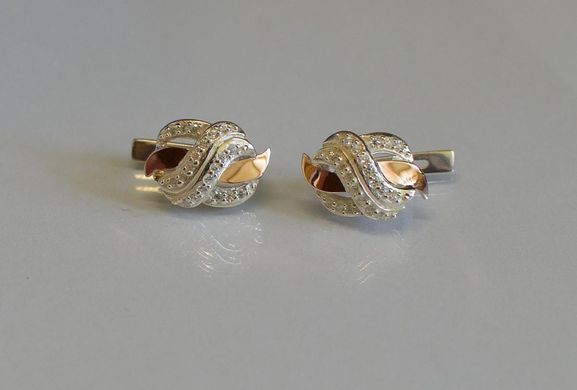Серебряные сережки со вставками из золота 060с