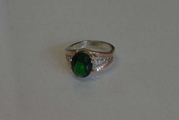 Серебряное кольцо с золотыми пластинами 054к 17.5