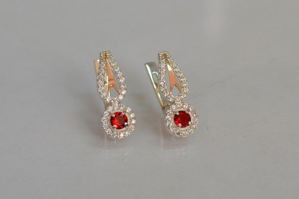 Серебряные серьги с золотыми пластинами 135с