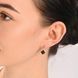 Серебряные серьги с клевером и золотыми пластинами 307с