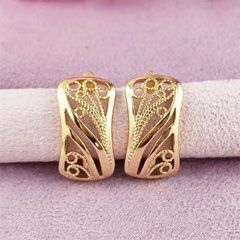 Серьги Xuping Ажурные медицинское золото позолота 18К английский замок А/В 1-1511