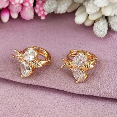 Сережки дитячі Xuping медичне золото позолота 18К А/В 1-4385