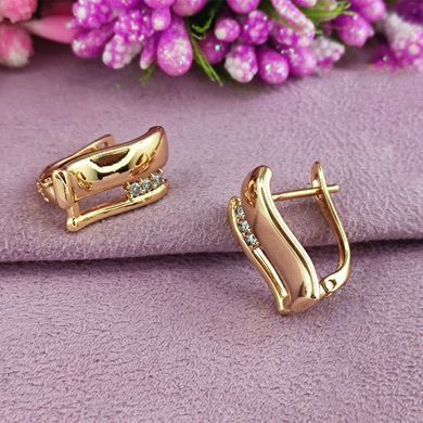 Сережки Xuping медичне золото позолота 18К англійська застібка А/В 1-4130