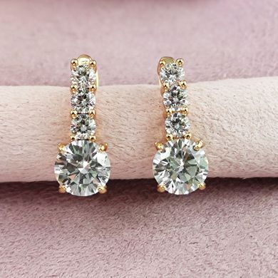 Серьги Xuping медицинское золото позолота 18К английский замок А/В 1-4333