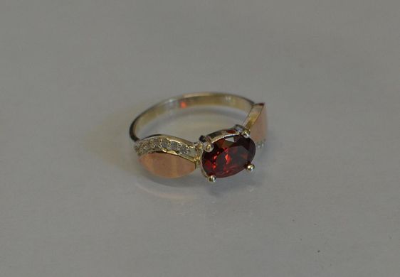 Серебряное кольцо с пластинами из золота 047к 15
