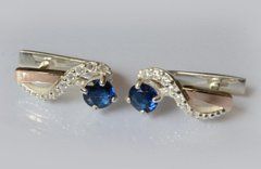 Серебряные серьги с золотыми напайками 067с