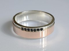 Обручальное кольцо из серебра с золотом Обр29 23