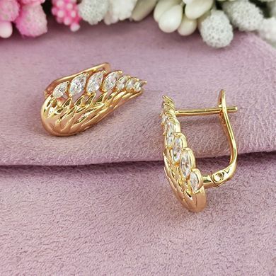Серьги Xuping медицинское золото позолота 18К английский замок А/В 1-4386