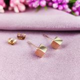Сережки гвіздочки STAINLESS STEEL Кубики медична сталь позолота А/В 10-0900