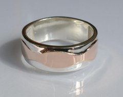 Обручальное кольцо из серебра с золотом Обр37 23