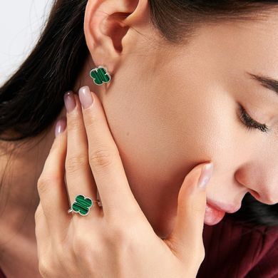 Серебряные серьги с клевером 295c-2