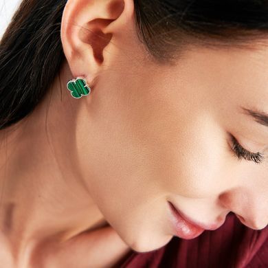 Серебряные серьги с клевером 295c-2