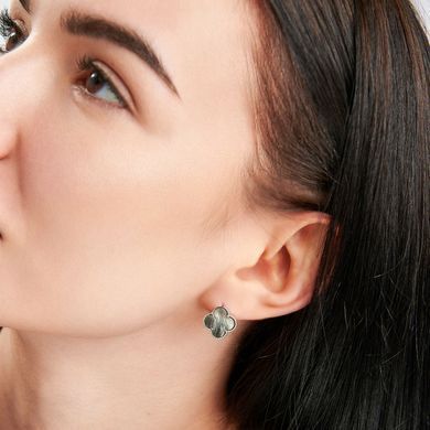 Серебряные серьги с клевером 295c-5