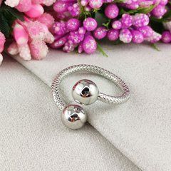 Кольцо STAINLESS STEEL Поцелуйчик 17-19 медицинская сталь родий А/В 10-0780, 17-19
