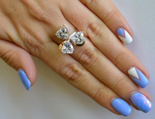 Серебряное кольцо с пластинами из золота 061к 15