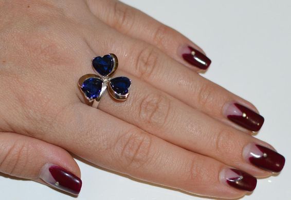 Серебряное кольцо с пластинами из золота 061к 15