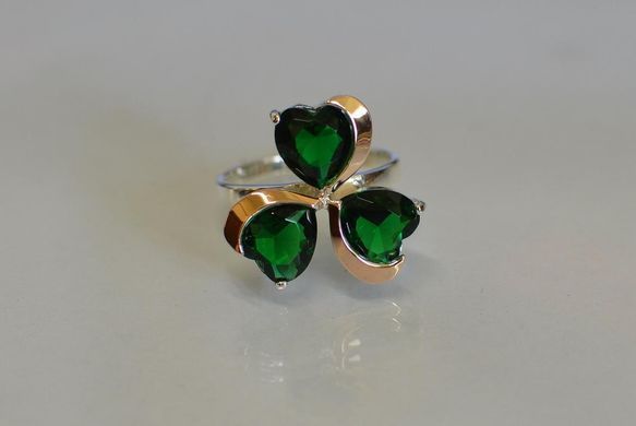 Серебряное кольцо с пластинами из золота 061к 15