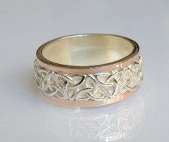 Обручальное кольцо из серебра с золотом Обр45 23