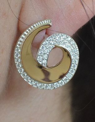Серебряные серьги с золотыми напайками 095с