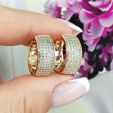 Серьги кольца Xuping медицинское золото позолота 18К А/В 1-3246