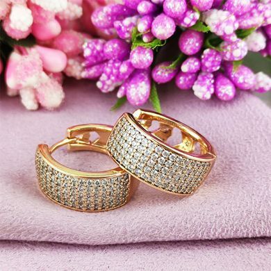 Серьги кольца Xuping медицинское золото позолота 18К А/В 1-3246