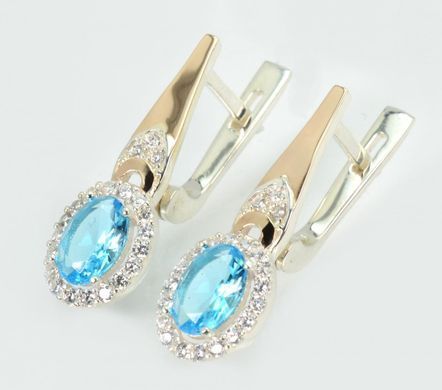 Серебряные серьги с золотыми пластинами 280с