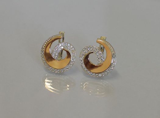 Серебряные серьги с золотыми напайками 095с