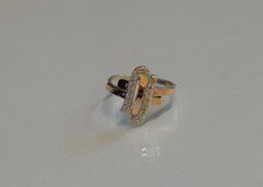 Серебряное кольцо со вставками из золота 006к 22