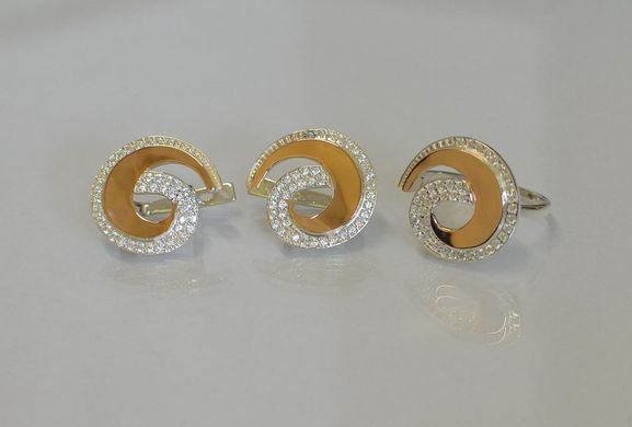 Серебряный набор с накладками золота 095 15