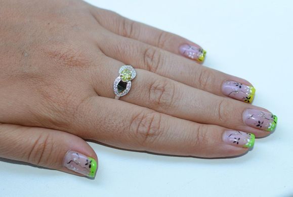 Серебряное кольцо со вставками из золота 042к 15