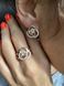 Серебряное кольцо с золотыми вставками 168к 15.5