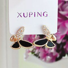 Серьги гвоздики Xuping Бабочки медицинское золото позолота 18К А/В 1-4161