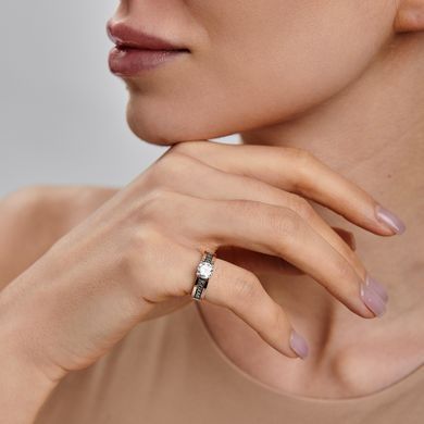 Срібна каблучка з золотими вставками "Я тебе кохаю" 313к 22