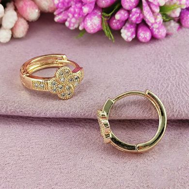 Сережки кільця Xuping Чотирилисник медичне золото позолота 18К А/В 1-4322