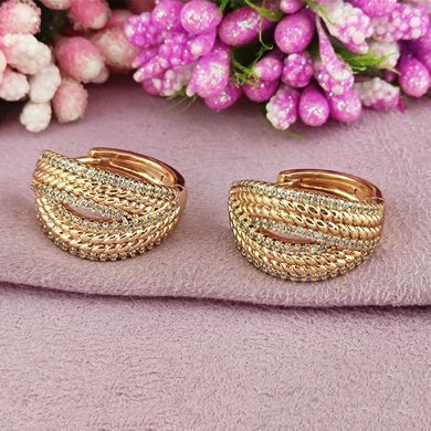 Сережки кільця Xuping медичне золото позолота 18К А/В 1-4295