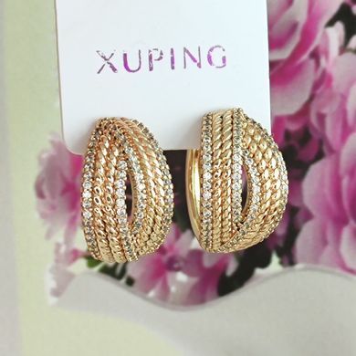 Сережки кільця Xuping медичне золото позолота 18К А/В 1-4295